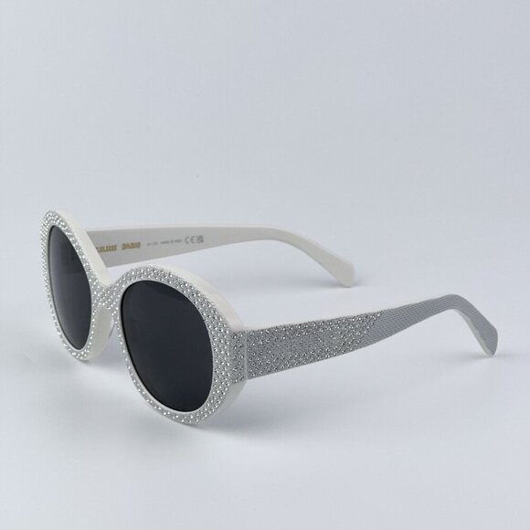 Celine CL4240IS 25A ANIMATION BRAND NEW Sunglasses Ivory Silver Studs Women - Picture 1 of 10